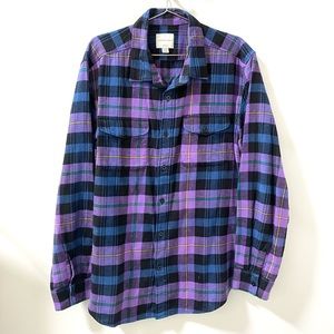 Blue and purple plaid flannel, American Eagle